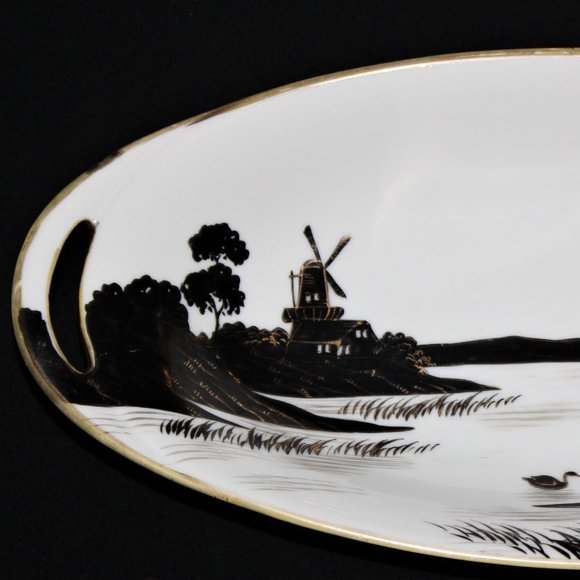 Gorgeous Antique Porcelain Celery Dish | Hand Painted Nippon Dish | Trinket Dish - Picture 2 of 8